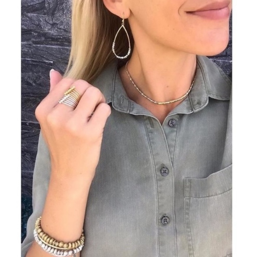 Stella & Dot | Stacked Multi Shiny Gold Rhett Ring - Picture 4 of 8